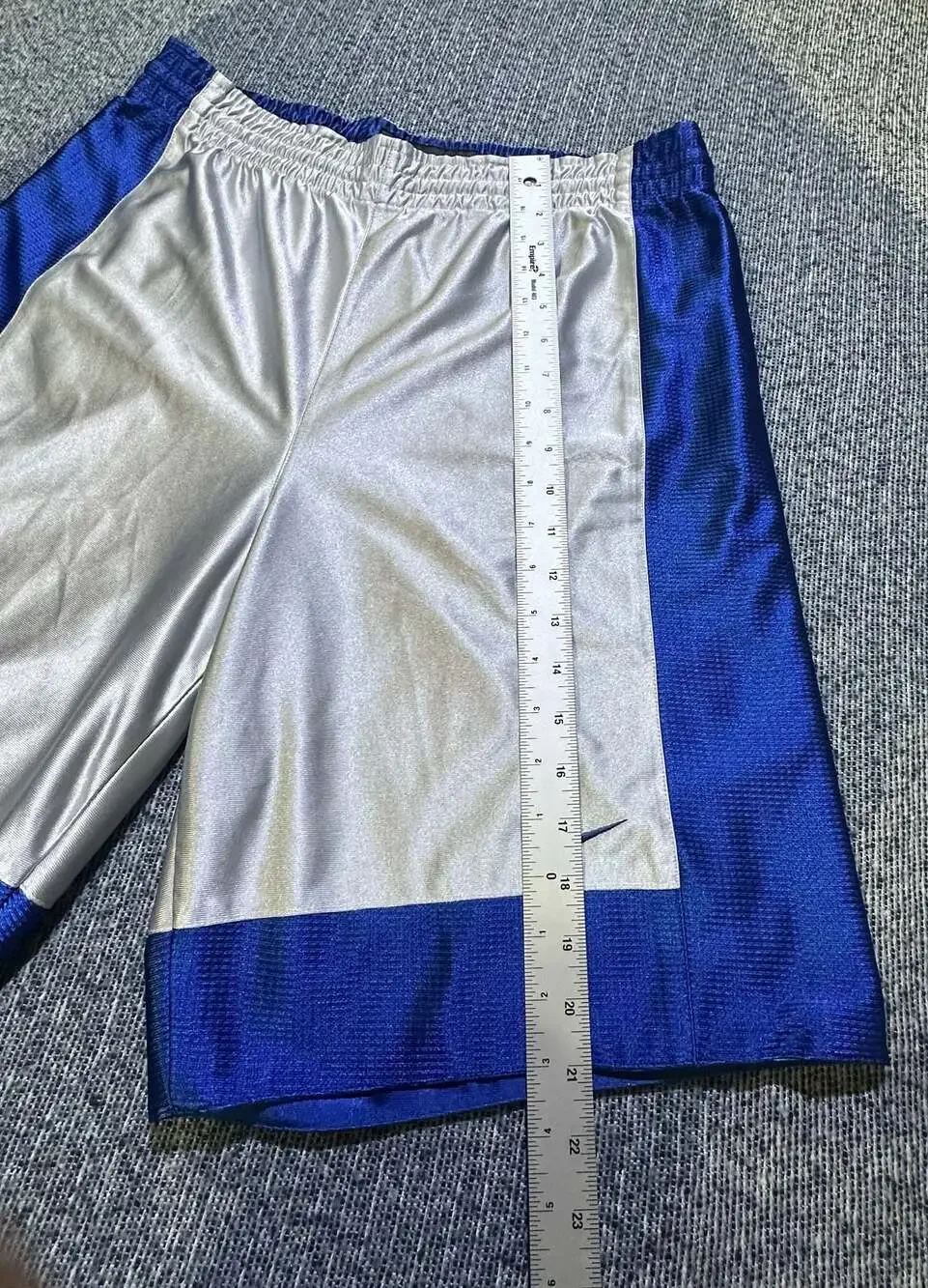 Vintage Nike Dazzle Basketball Shorts Royal Blue and White Athletic Performance